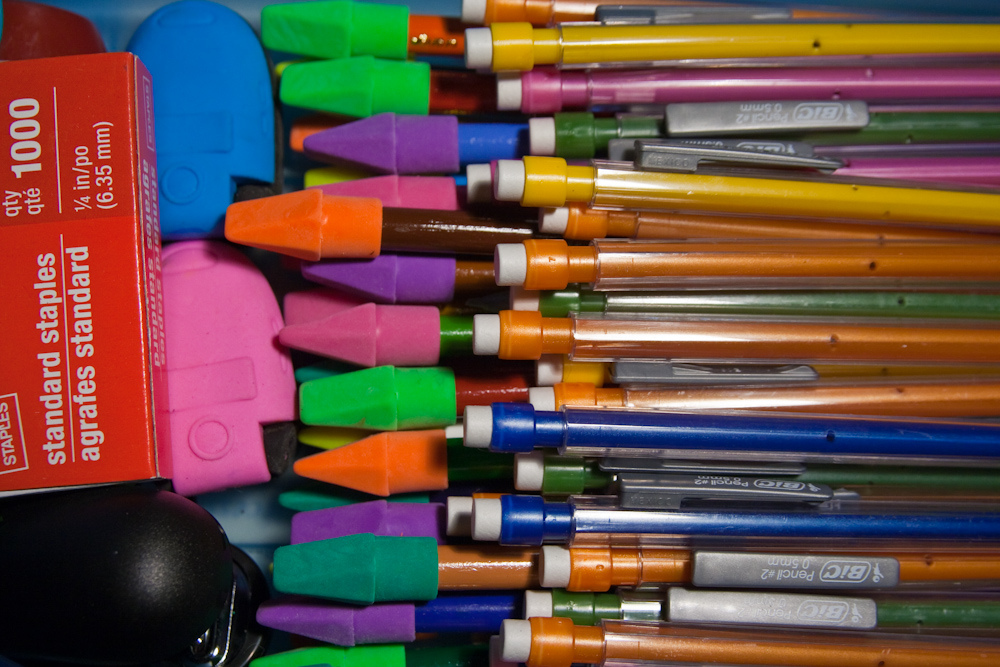 School Supplies Pencils Erasers August 07, 2010